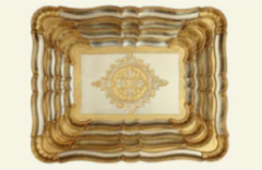 L&M 1/Or-5 Gül Ağacı Gold/Sılver Tepsi 47X38 Cm