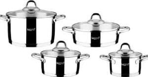 Leggno Unıque Süzgeçli Çelık Tencere Seti-8 Parça