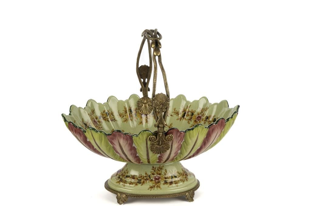 Mikasa Moor Yeşil Gül Des Kulplu Şekerlik 30x24x30cm