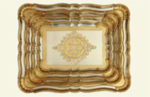 L&M 1/Or-3 Gül Ağacı Fildişi Tepsi 36X26 Cm