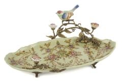 Mikasa Moor Yeşil Gül Des Oval Ayaklı Tabak 40x26x15cm