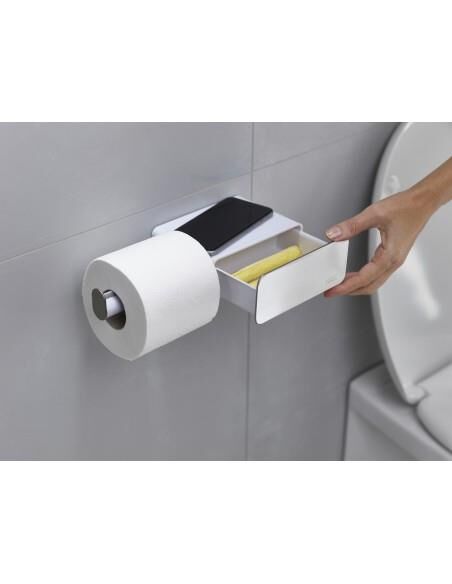 Joseph Joseph Easystore Çelik Duvara Monte Tuvalet Kağıdı Tutucu - Beyaz 70529