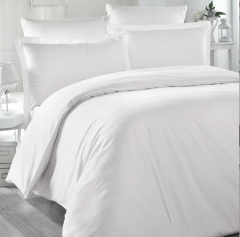 Maxstyle Saten Çizgili Krem Çift Kişilik Nevresim Takımı