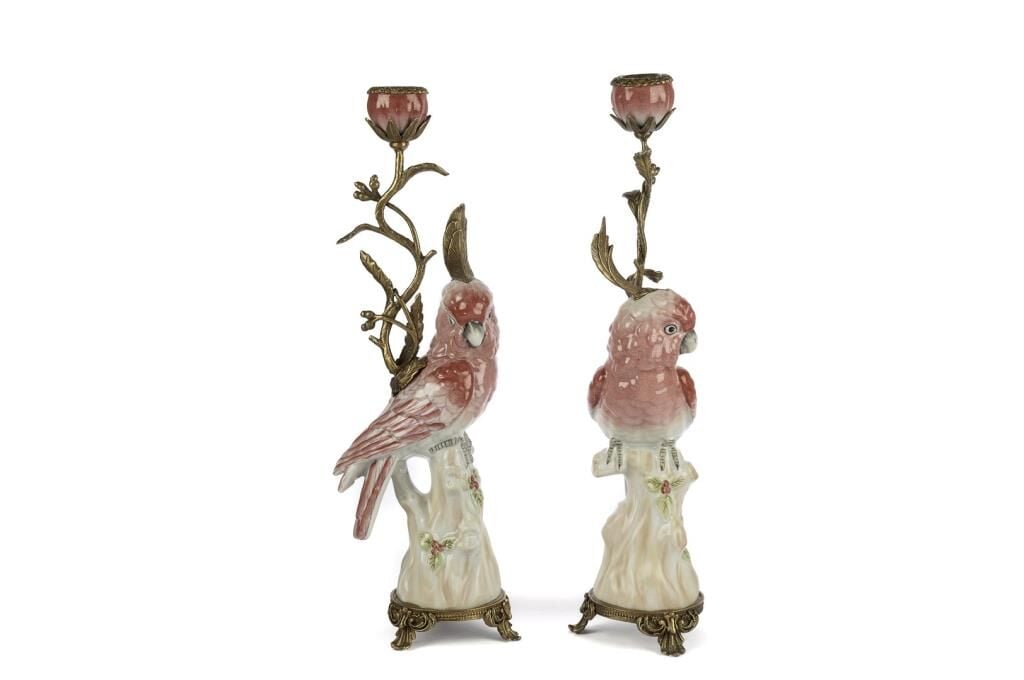 Mikasa Moor Gül Kurusu Kuşlu 2li Mumluk 13x43cm