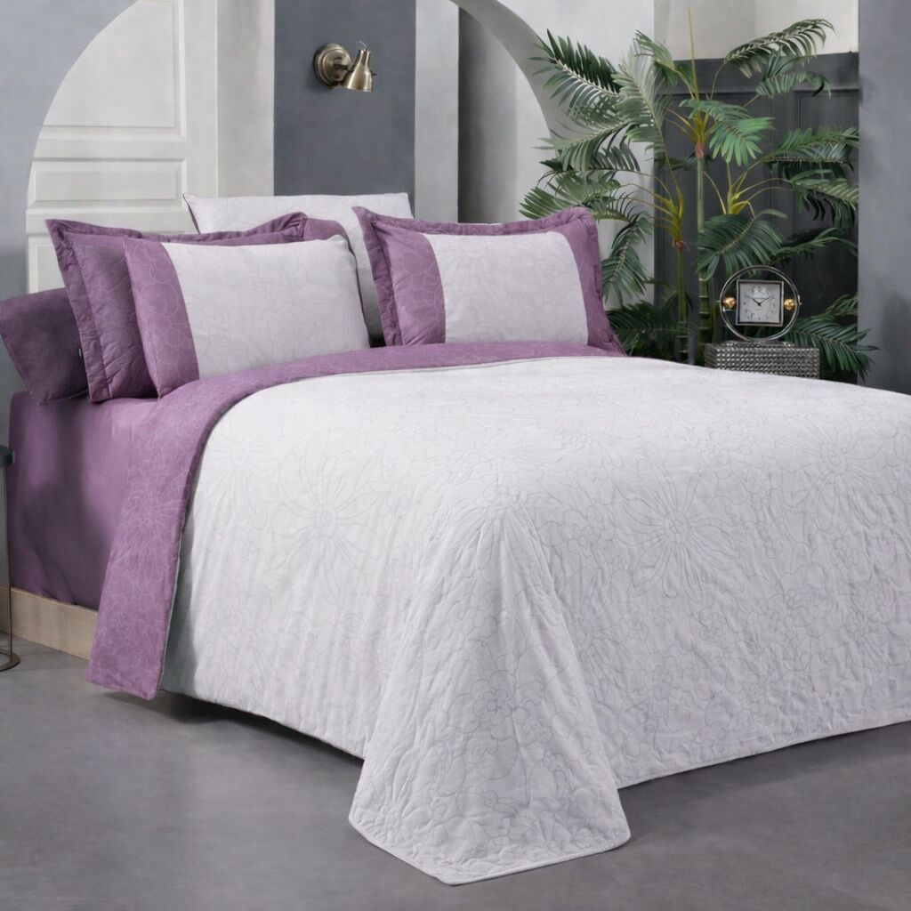 Sarev Florıs Fancy Nevresim Takımı Çift Kişilik 2Y D, .Mor