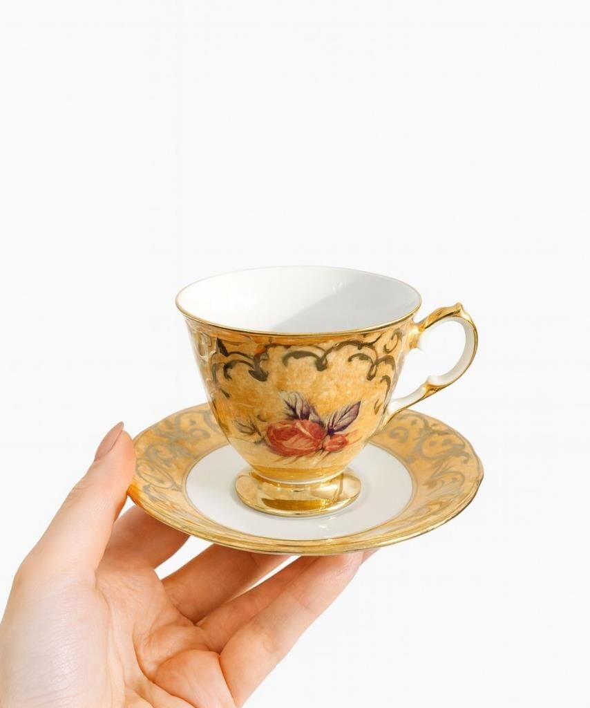 S.Clairy Flashy Yellow Flowers 6lı Kahve Fincan Seti 150ml