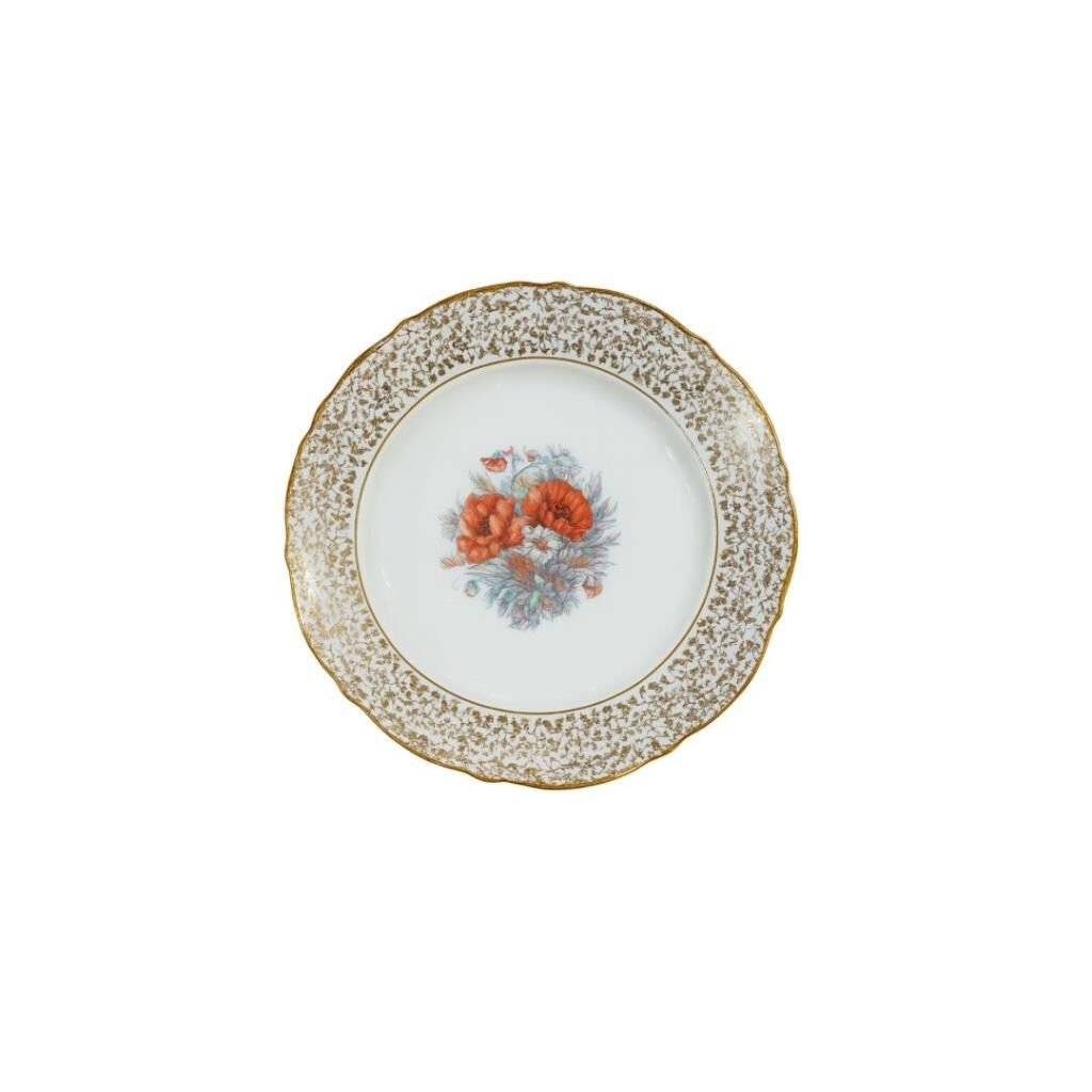 S.Clairy White Pearl Flowers 6lı Pasta/Ekmek Tabağı 17cm