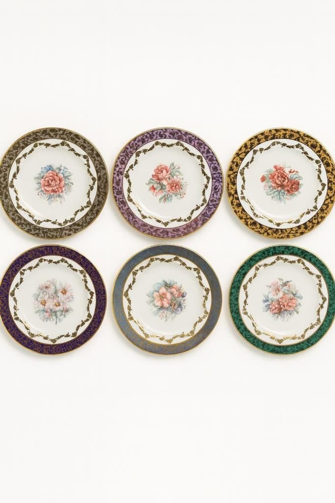 S.Clairy Pearl Flowers Mix 6lı Pasta Tabağı 19cm