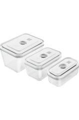 Zwilling Fresh & Save Vakumlu Saklama Kabı Seti, S/M/L / 3-Parça, Borosilikat Cam, Gri