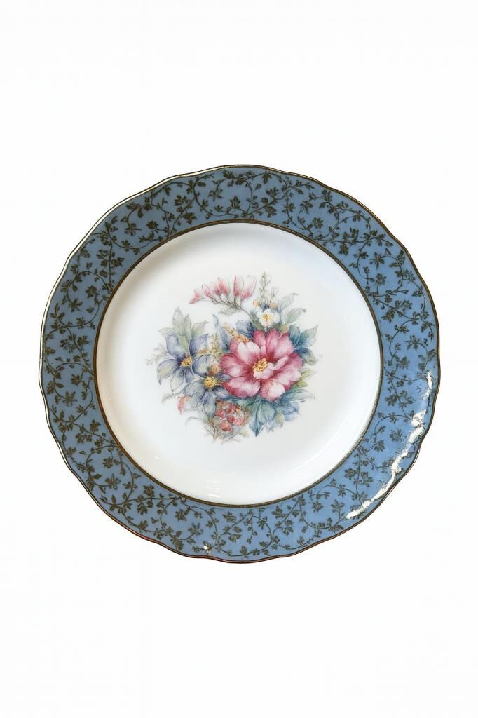S.Clairy Turquoise Flowers 6lı Pasta/Ekmek Tabağı 17cm
