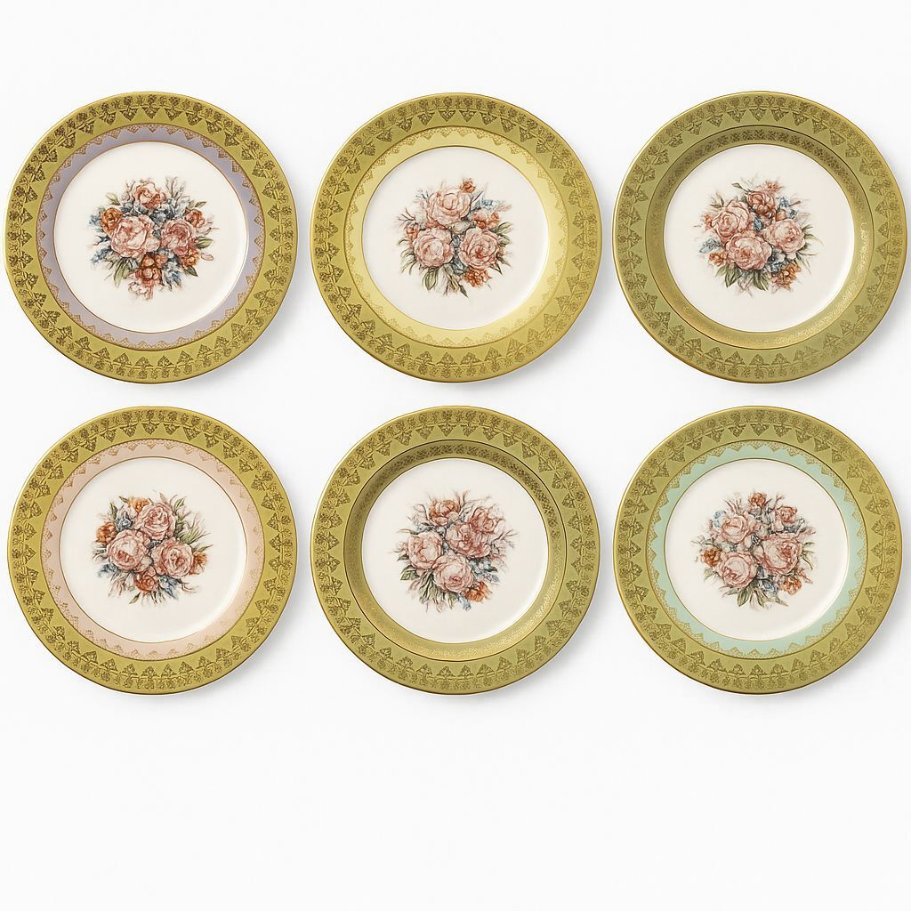 S.Clairy Lacy Flowers Mix 6lı Pasta Tabağı 19cm