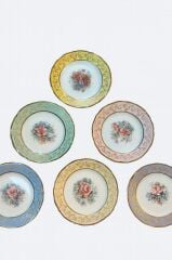 S.Clairy Flashy Yellow Flowers Mix 6lı Pasta Tabağı 19cm