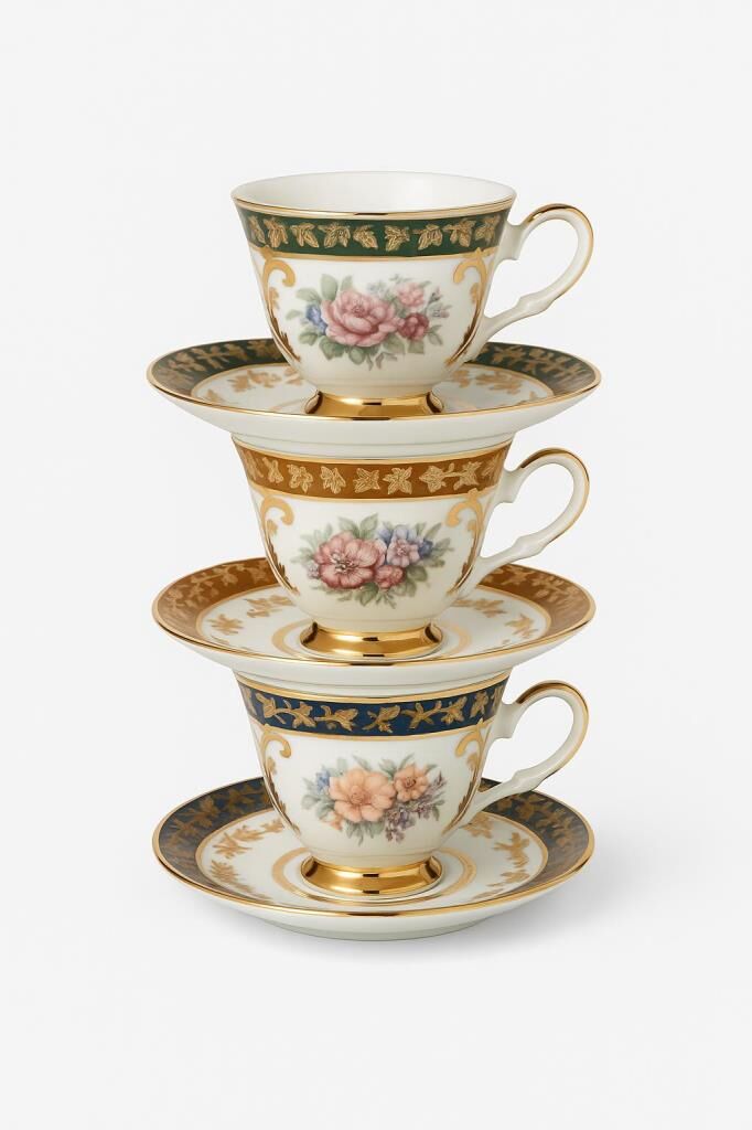 S.Clairy Pearl Flowers Mix 6lı Kahve Fincan Seti 150ml