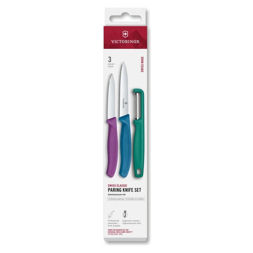 Victorinox 6.7116.33C1 Swiss Classic 3Lü Bıçak Ve Soyacak Set, Renkli