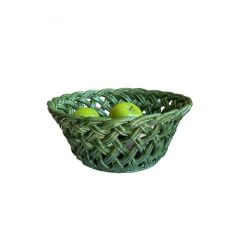 La Ceramica VBC Zambak Örgülü Yeşil Derin Meyvelik 16x37cm