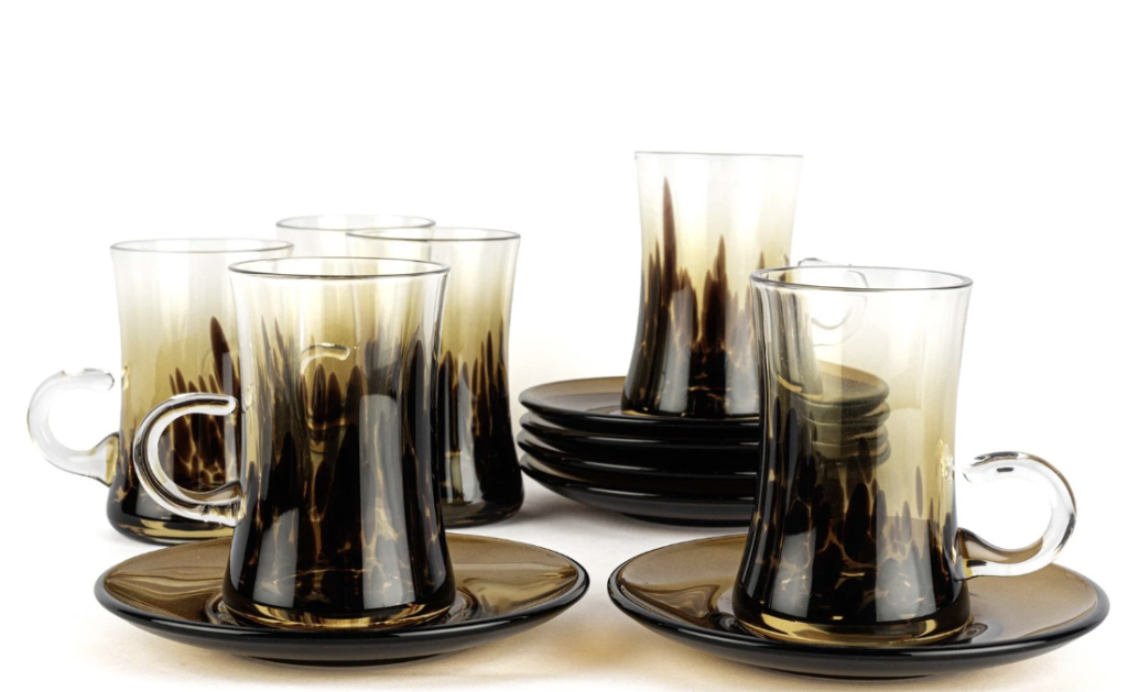 Mikasa Moor 6lı Amber Siyah Cam Çay Seti