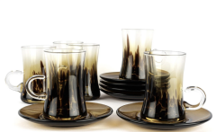 Mikasa Moor 6lı Amber Siyah Cam Çay Seti