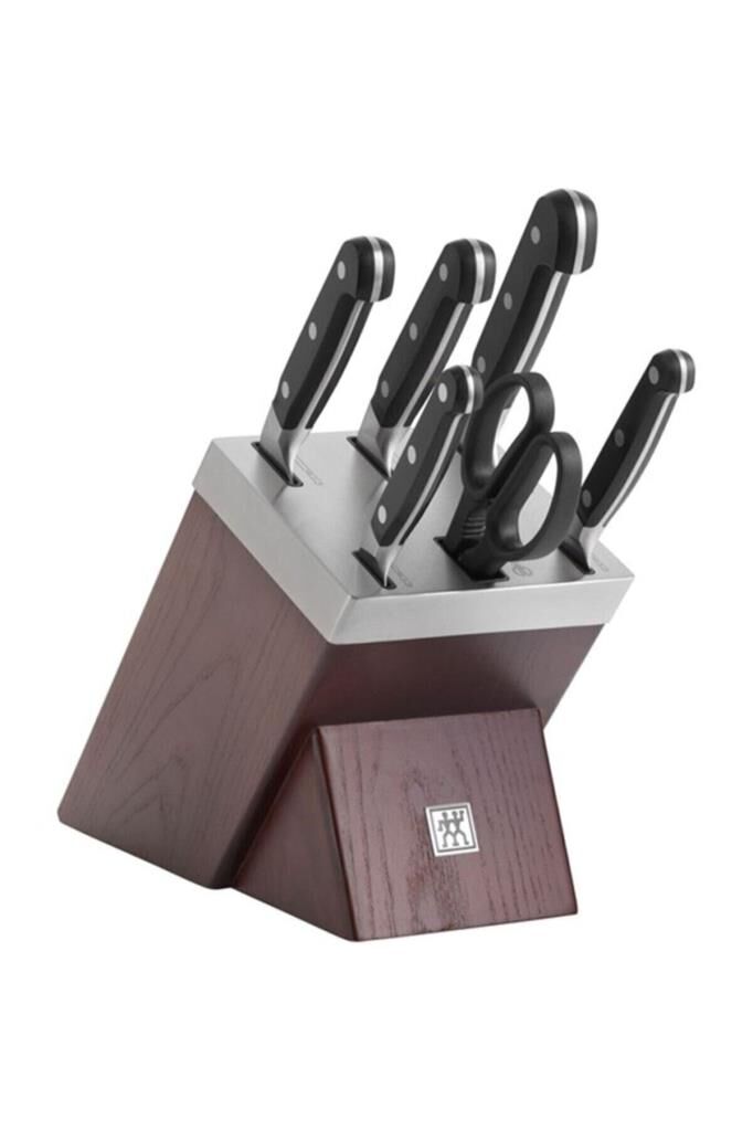 Zwilling Pro Blok Bıçak Seti Kendinden Bilemeli | Dişbudak Ağacı | 7-Parça
