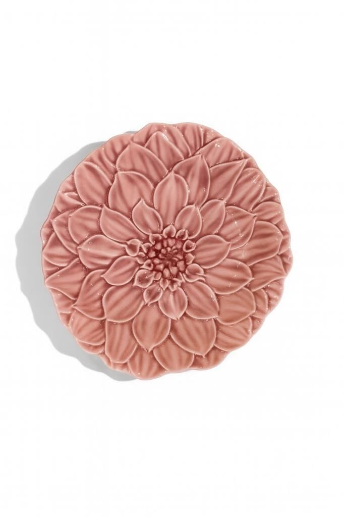 Bordallo Pinheiro Maria Flor Pembe Papatya Pasta Servis 23cm