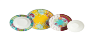 Lucky Art Estelle Çiçek Desenli New Bone China Porselen 24 Parça Yemek Takımı