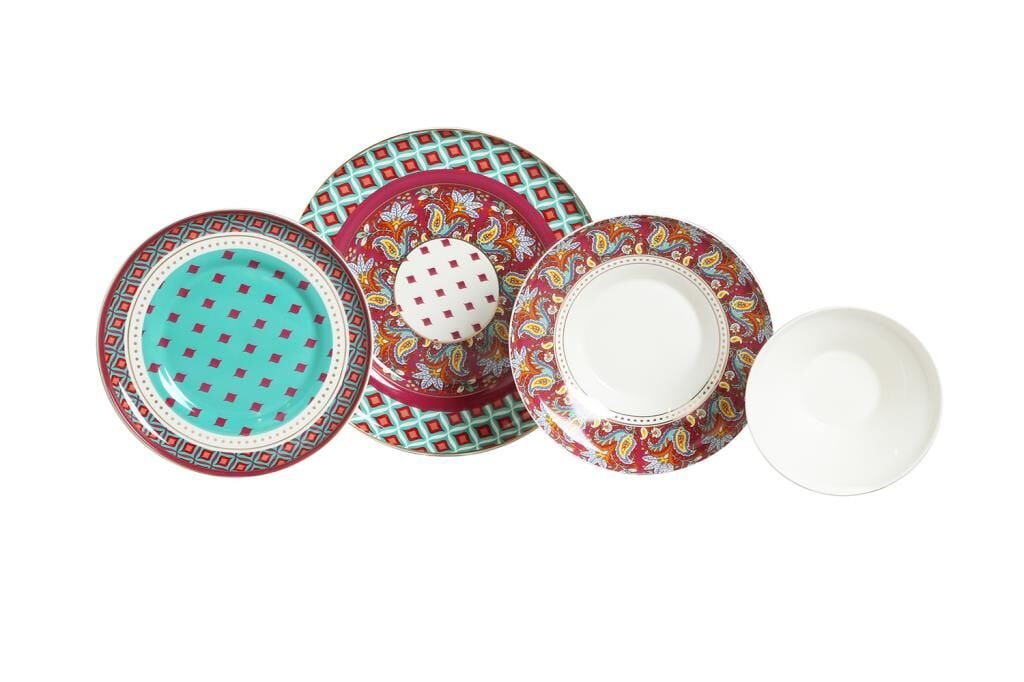 Lucky Art Eliana Desenli New Bone China Porselen 24 Parça Yemek Takımı