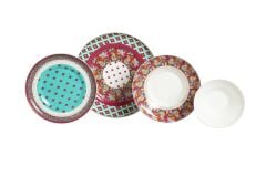 Lucky Art Eliana Desenli New Bone China Porselen 24 Parça Yemek Takımı