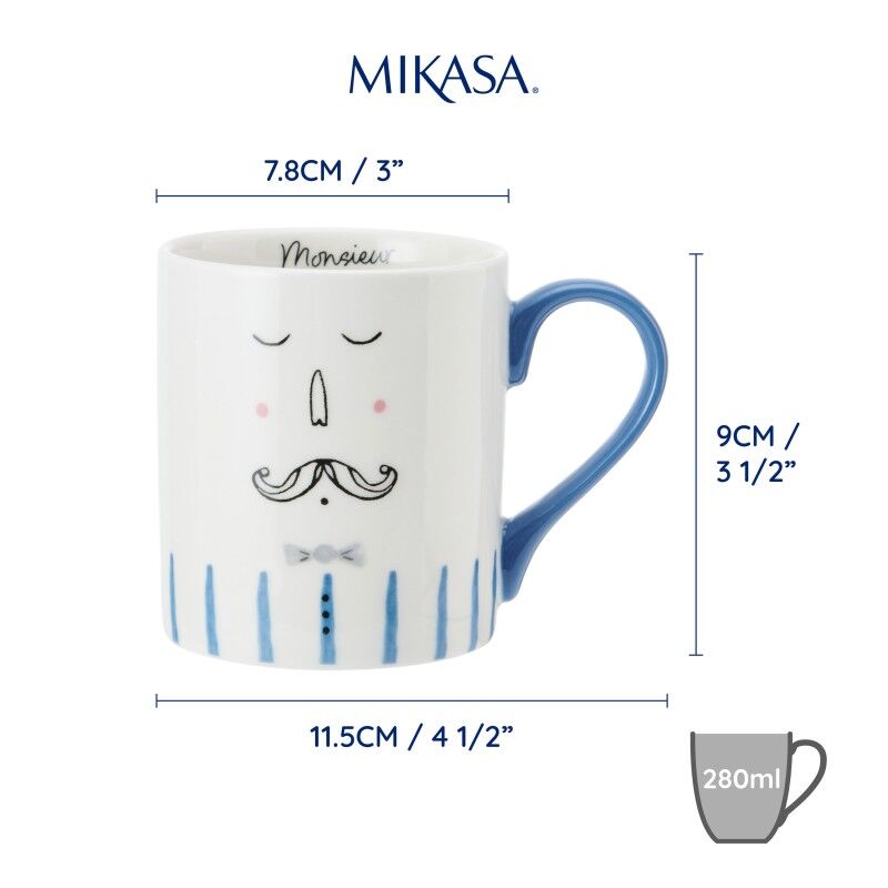 Mikasa Fine China Mösyö Desenli Kupa 280ml