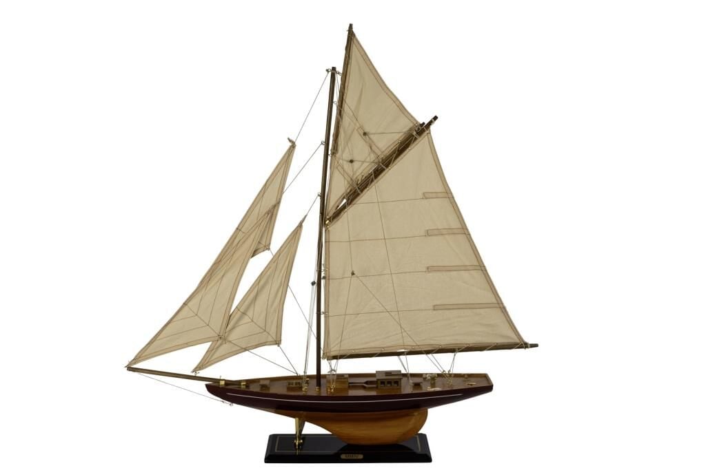Mikasa Moor Kahverengi Ahşap Krem Yelkenli Dek Obje 74x11x77cm