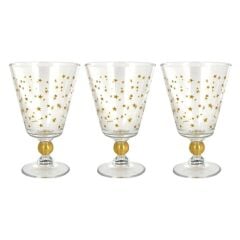Cerve Gold Sky Ayaklı Su Bardağı 3 Parça Set 315Cc