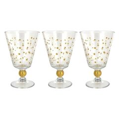 Cerve Gold Sky Ayaklı Su Bardağı 3 Parça Set 315Cc