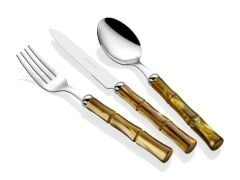 Rivadossi Bamboo Zeytin Yeşili 24 Parça Çatal Bıçak Seti