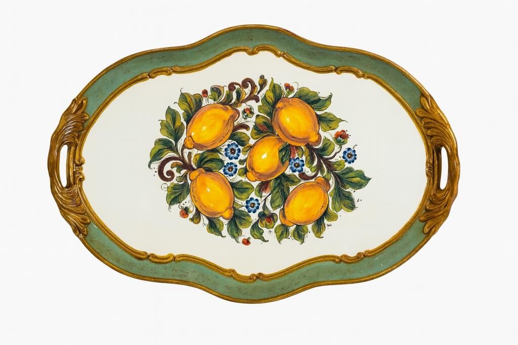 Tirinnanzi Lemon Kulplu Oval Lemon Tepsi
 40x57