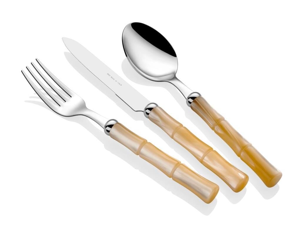 Rivadossi Bamboo Kemik 24 Parça Çatal Bıçak Seti