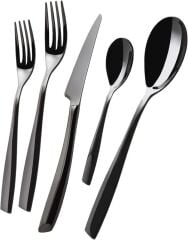 Bugatti Riviera Black 30 Parça Çatal Bıçak Seti