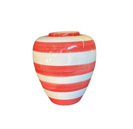 Mikasa Moor Kırmızı Beyaz Çizgili Saksı