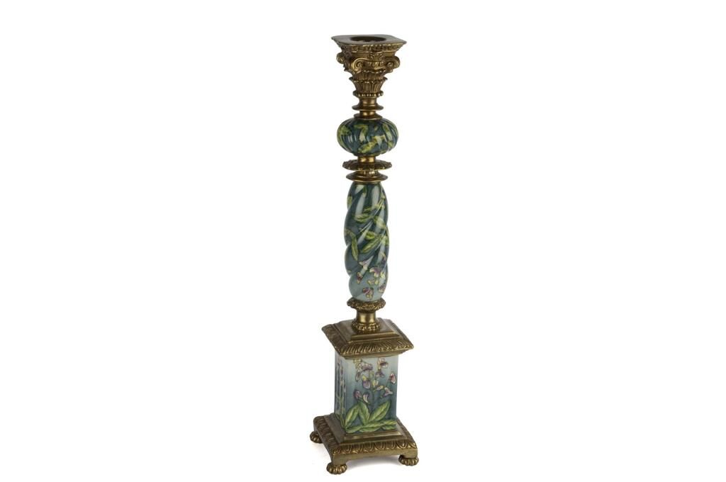 Mikasa Moor Turkuaz Yapraklı Antik Mumluk 10x44cm