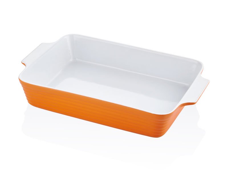 Rossallını Lıfe Brandanı Buyuk Dıkdortgen Turuncu Fırın Kabı 44X26X8 Cm