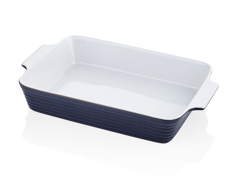 Rossallını Lıfe Brandanı Buyuk Dıkdortgen Mavı Fırın Kabı 44X26X8 Cm