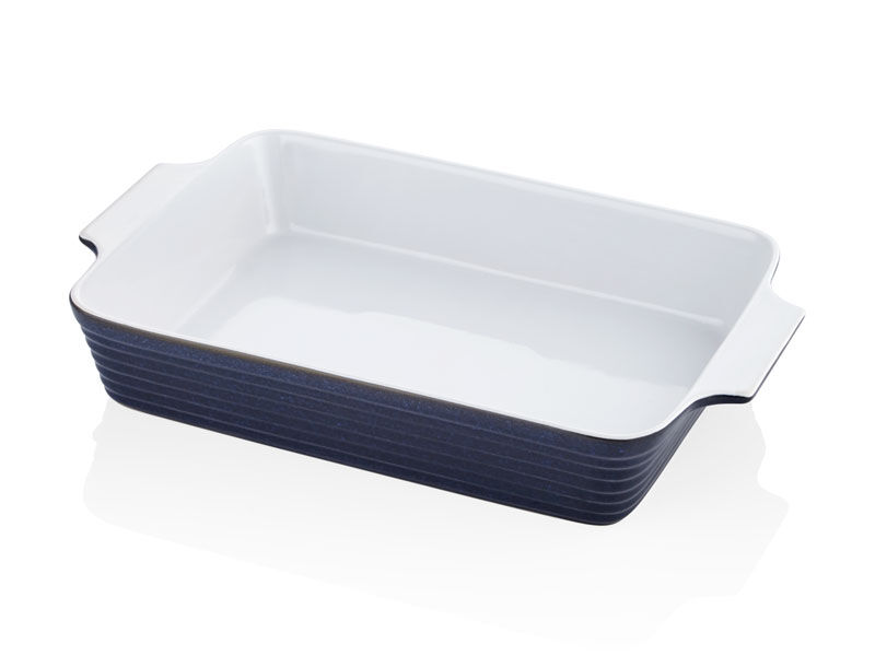 Rossallını Lıfe Brandanı Buyuk Dıkdortgen Mavı Fırın Kabı 44X26X8 Cm