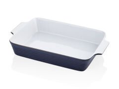 Rossallını Lıfe Brandanı Buyuk Dıkdortgen Mavı Fırın Kabı 44X26X8 Cm