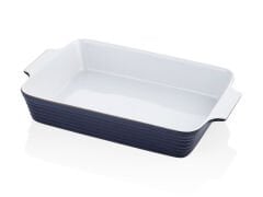 Rossallını Lıfe Brandanı Buyuk Dıkdortgen Mavı Fırın Kabı 44X26X8 Cm
