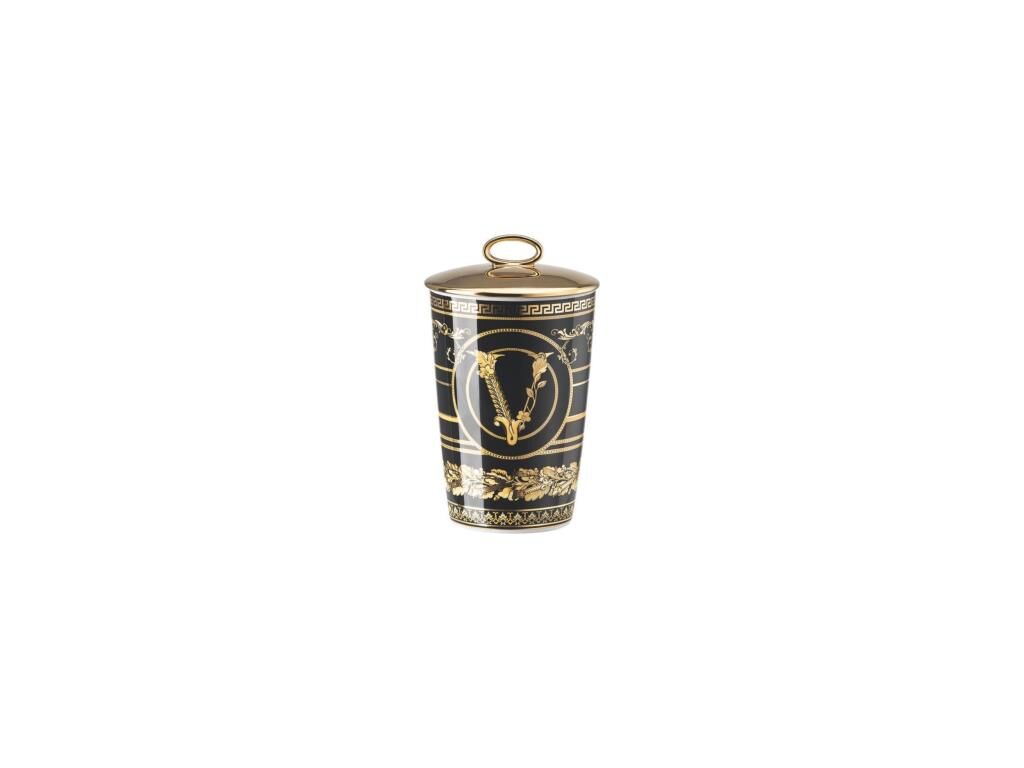 Versace Kapaklı Mumluk-Kokulu Mum Virtus Gala Black