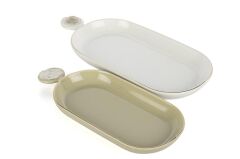Mikasa Moor Rosaria Krem Beyaz 2li Oval Tabak 30x14-26x11cm