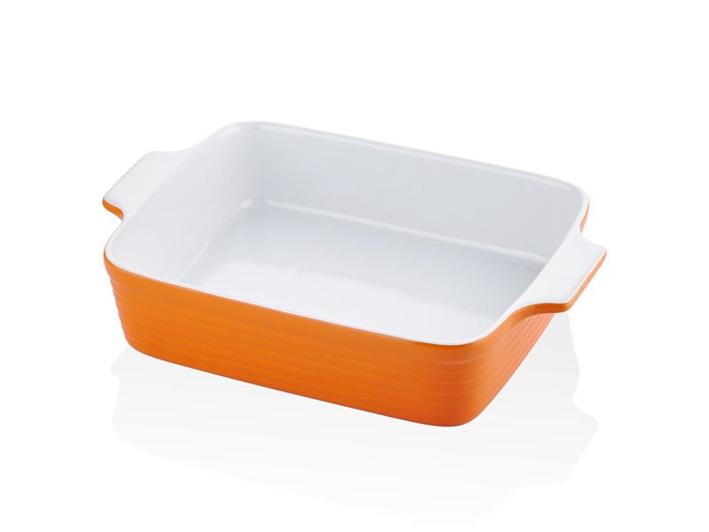 Rossallını Lıfe Brandanı Dıkdortgen Turuncu Fırın Kabı 33X23X7 Cm