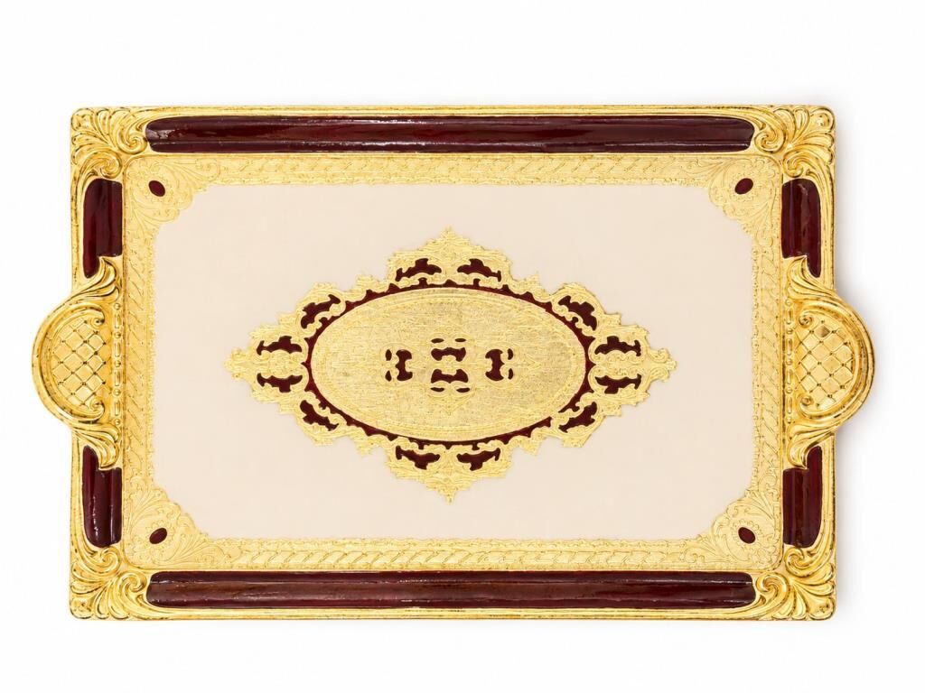 L&M 241/Pp-3 Gül Ağacı Bordo Tepsi 40X26 Cm