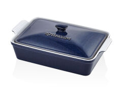 Rossallını Lıfe Buyuk Dıkdortgen Kapaklı Mavı Fırın Kabı 38X23X8,5 Cm