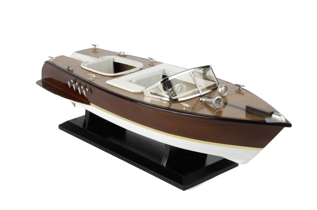 Mikasa Moor Beyaz Ahşap Tekne Dek Obje  50x16cm
