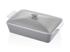 Rossallını Lıfe Buyuk Dıkdortgen Kapaklı Grı Fırın Kabı 38X23X8,5 Cm