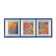 Lucky Art Paiselle Melamin 3 Bölmeli Çerezlik 2Li Set 38Cm