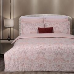 Sarev Playa Jakarlı Saten Nevresim Takımı Çift Kişilik Pembe